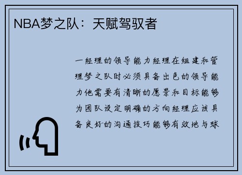 NBA梦之队：天赋驾驭者